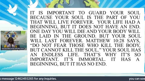 Monday Bible Study 12th May 2025