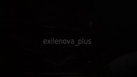 A moment from one of the night attacks at Donetsk airport