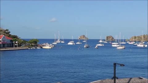 A Sunday Morning Look at Port Gustavia from our Hotel Veranda, St. Barth