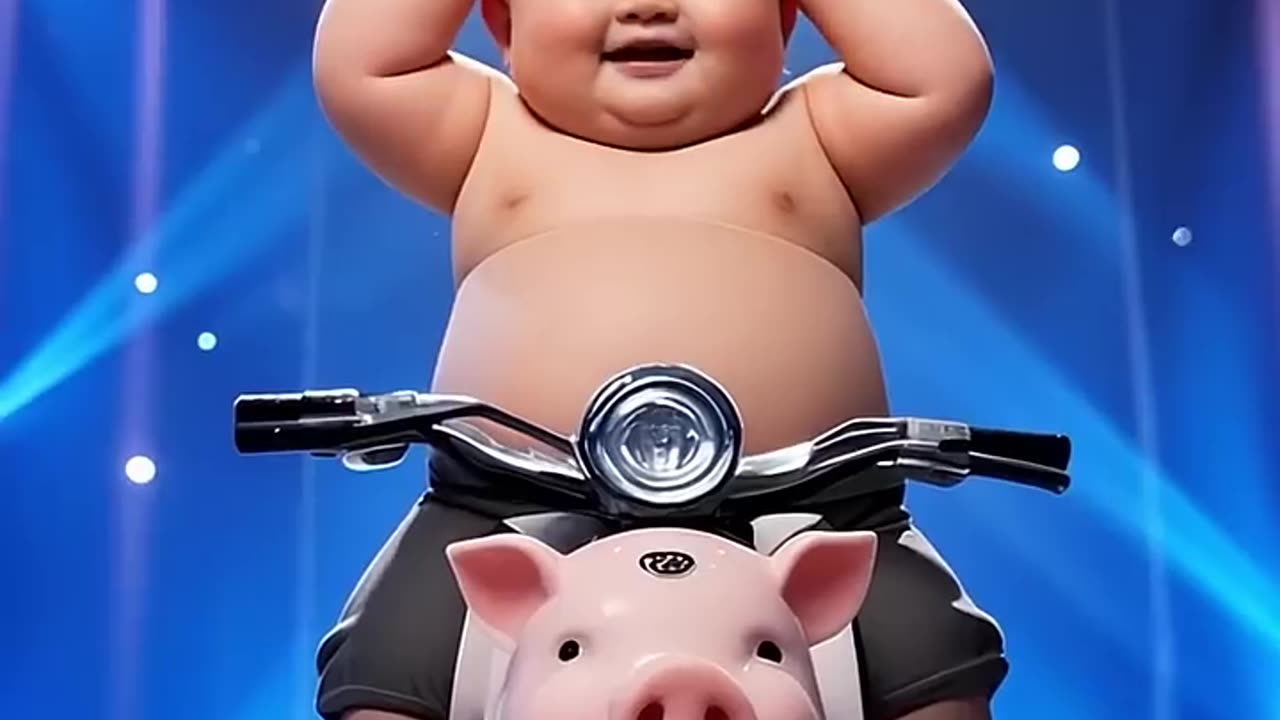 little boy and piggy