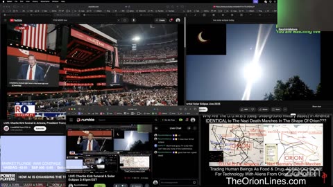 LIVE Charlie Kirk funeral & Solar Eclipse 3:41pm EST