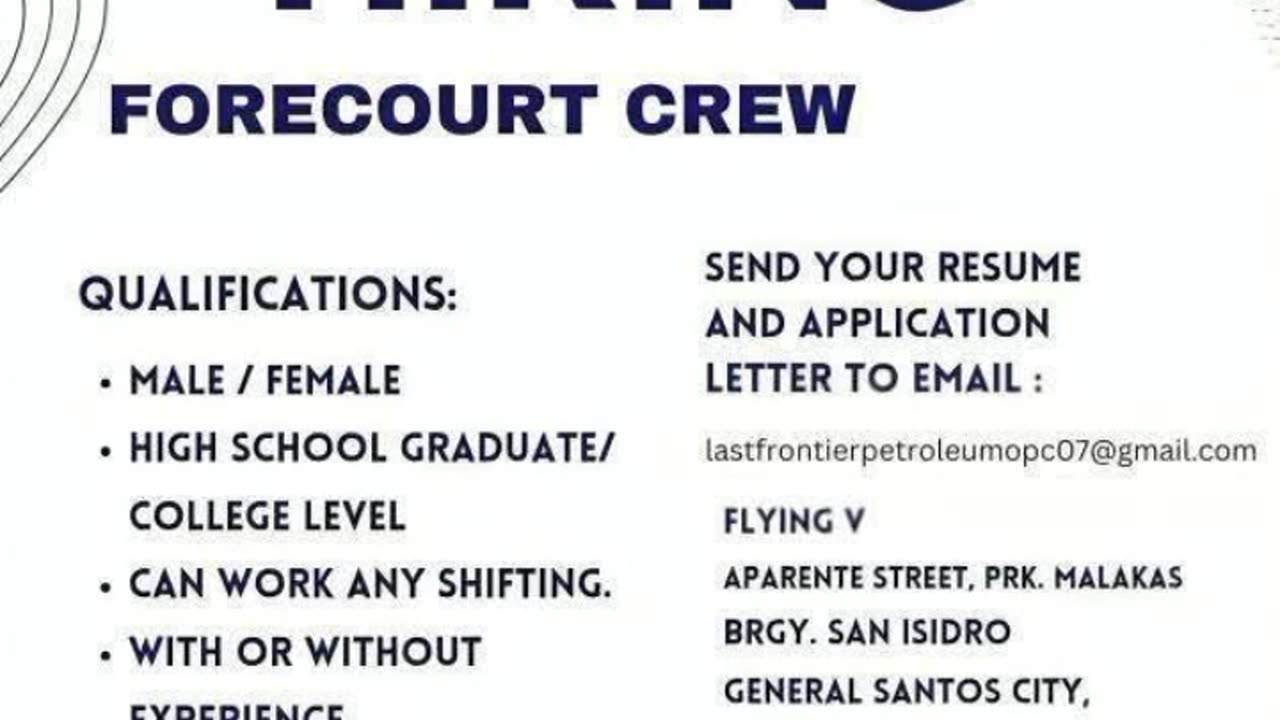 ‼️‼️ URGENT HIRING: FORECOURT CREW / PUMP ATTENDANTS