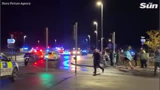 Moment Huntingdon Train Stabbings Suspect Is Detained