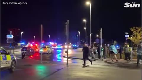 Moment Huntingdon Train Stabbings Suspect Is Detained