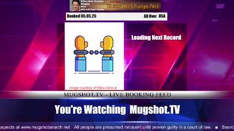 Mugshot TV - Live Arrest Booking Video Stream