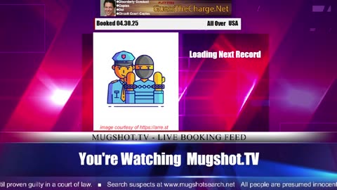 Mugshot TV - Live Arrest Booking Video Stream