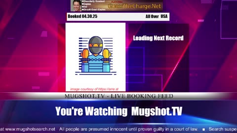 Mugshot TV - Live Arrest Booking Video Stream