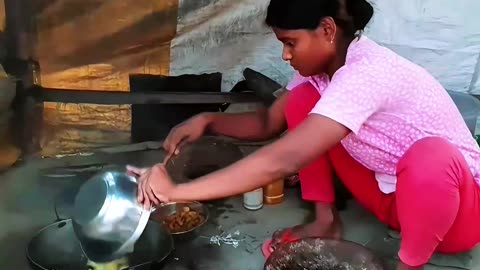 Village Girl With Cooking