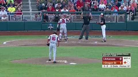 La série mondiale de la NCAA 2018 Arkansas vs Oregon State 1 er Match