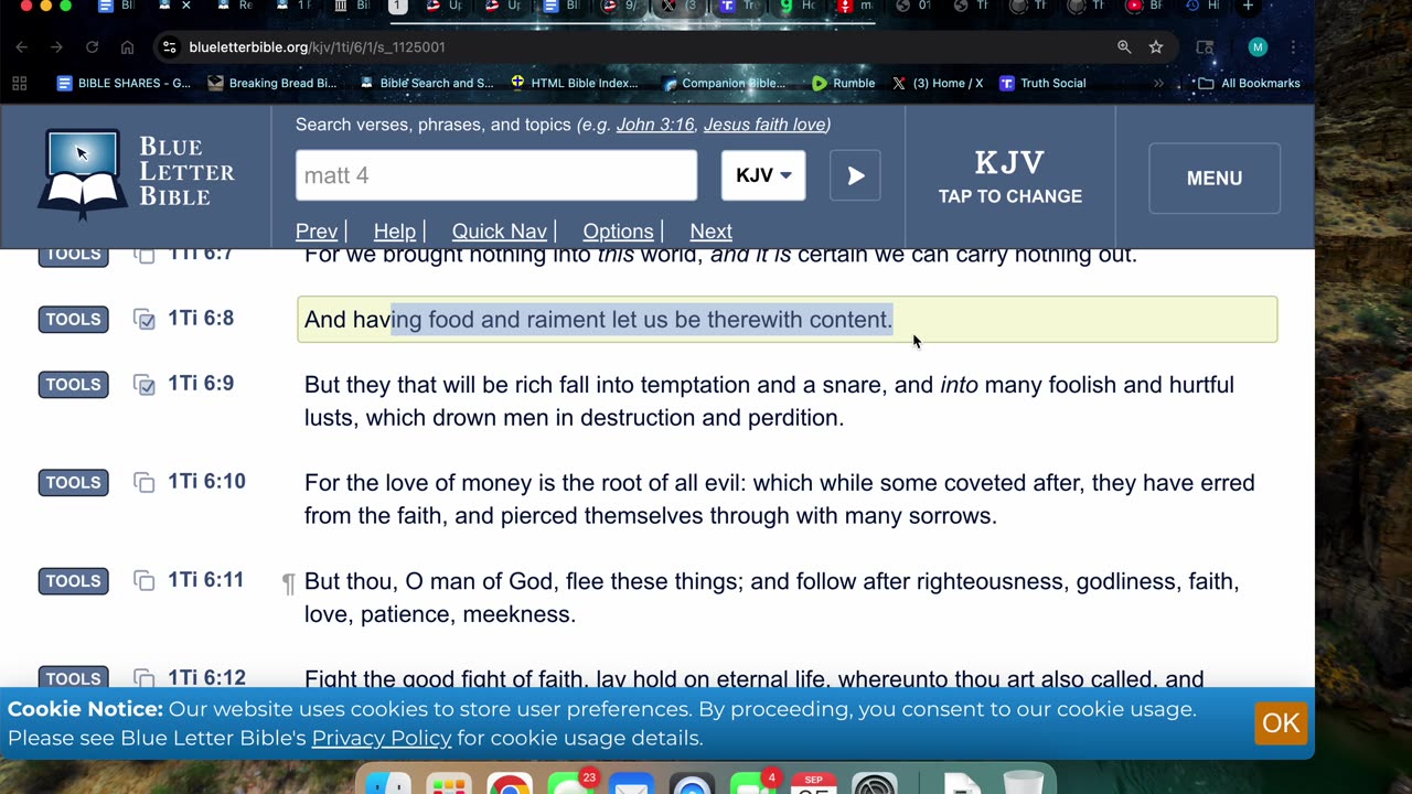 1Ti 6:1-21 Fight (your flesh mind) the good fight of faith, lay hold on eternal life