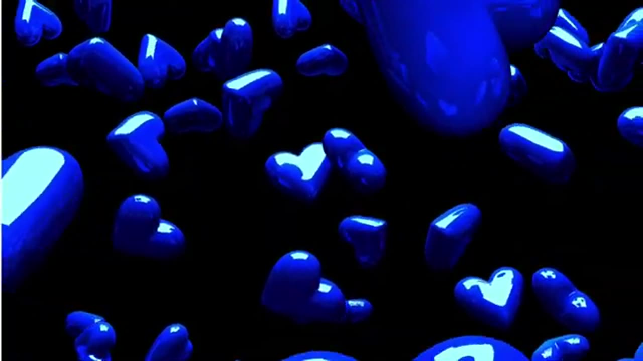1149. Big blue shiny hearts floating away forever