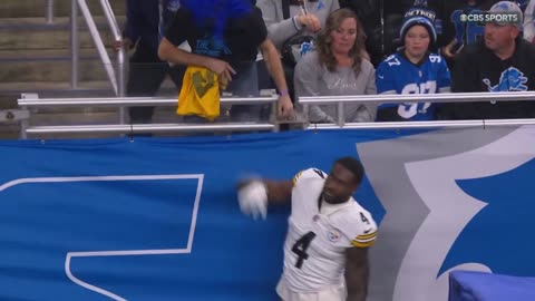 WATCH: Steelers WR DK Metcalf throws punch at fan during Lions game