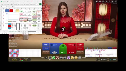 Live Baccarat - 25 units won in 38 minutes with 46.2% hit rate and 14 unit drawdown