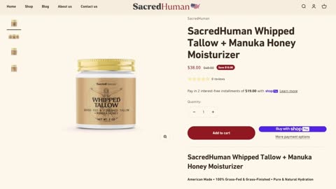 SacredHuman’s New Tallow Moisturizer! Almost SOLD OUT