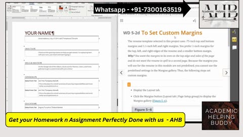 Shelly Cashman Word Module 5 SAM Textbook Project | Creating a Resume and Sharing Documents