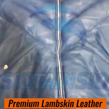 🔥 Stay Warm & Stylish with Our Blue V-Bomber Puffer Leather Jacket! ❄️🔥