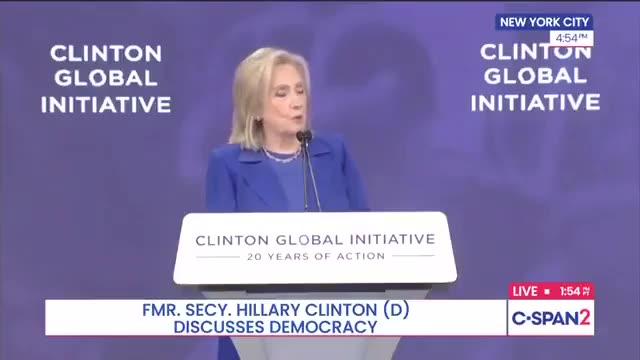 Hillary Clinton, speaking at the Clinton Global Initiative