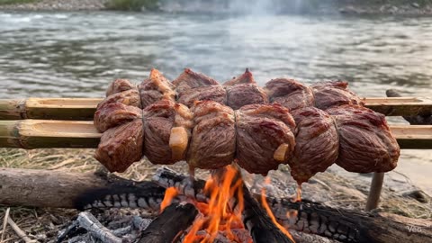 "Riverside Bamboo Beef BBQ 🍖🔥 | Pure Nature