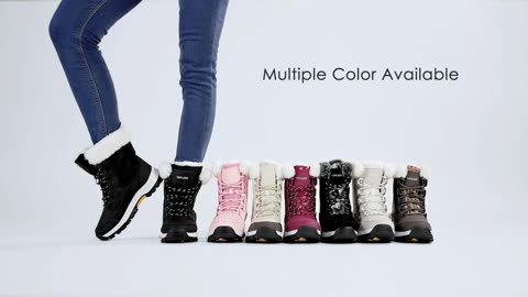 Womens Waterproof Winter Snow Boots, Furry, Lightweight, Multiple colors.