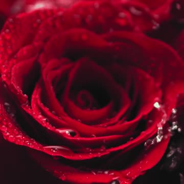 A close-up of water droplets gently.