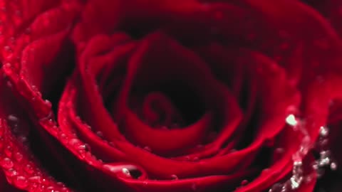 A close-up of water droplets gently.