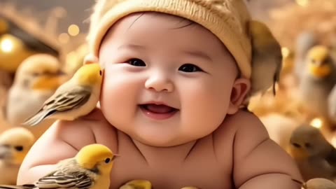 Funny viral shorts - Cute Baby and BIRDs 😂 😍 😂 #shorts #cute #babylaughing #funnybabyvideos