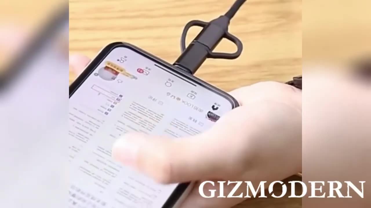 6-in-1 Universal Fast Charging Cable, with 2 Types of Input and 3 Types of Output Connectors (1m)