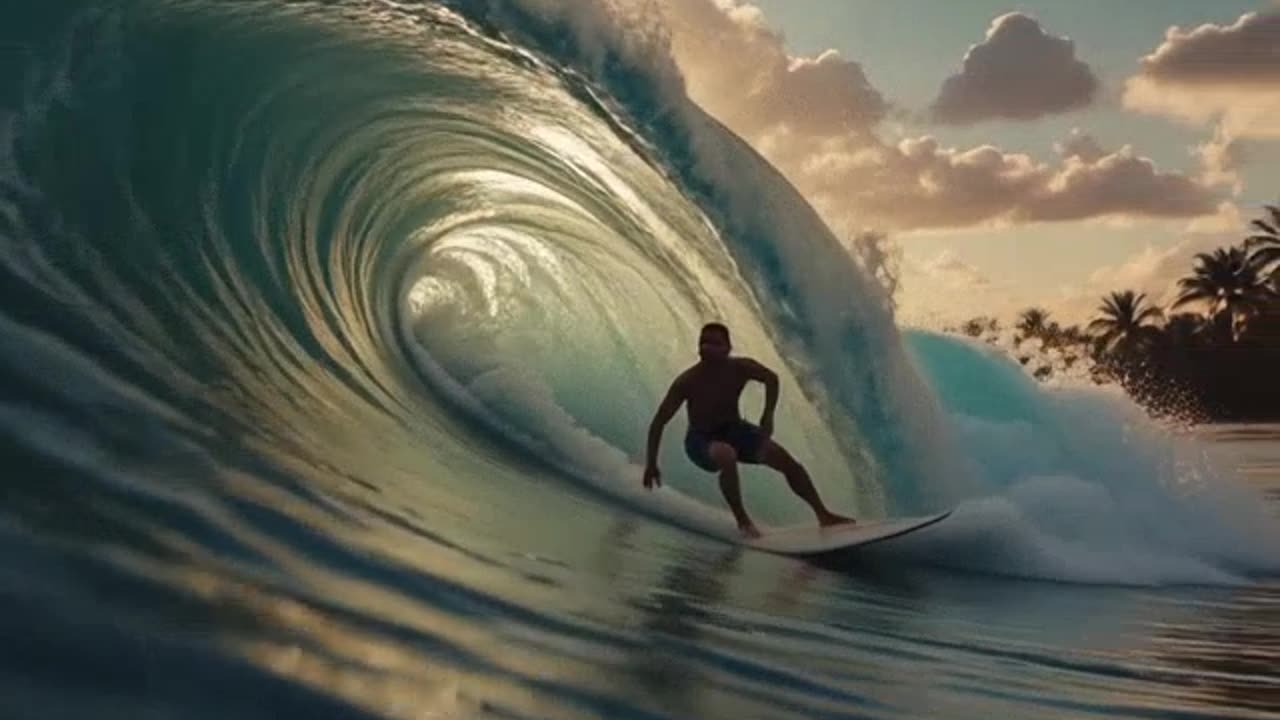 Riding the Monster Wave at Sunset 🌊🔥 | Epic Surfing POV