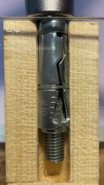 Internal Cutaway View of a Metal Sleeve Anchor Bolt in Wood