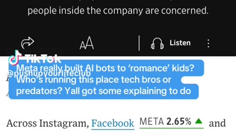 META PERMITS AI BOTS ON FACEBOOK TO ENGAGE IN SEXUAL CONVERSATION WITH CHILDREN USING VOICES OF DISNEY CHARACTERS & CELEBRITIES