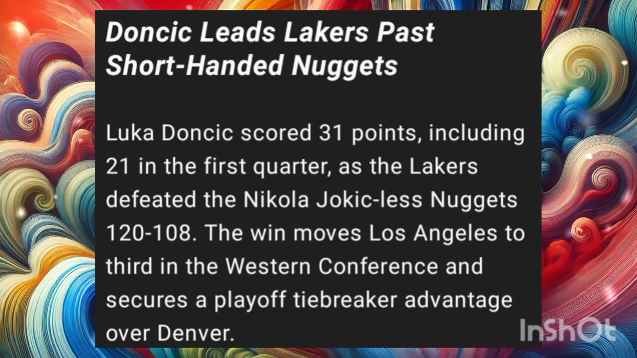 Doncic Leads Lakers Past Short-Handed Nuggets