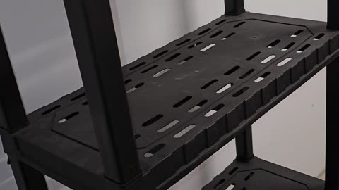 4 Shelf Unit Lightweight Shelving Storage and Utility Rack Standing Plastic Organizer Shelves