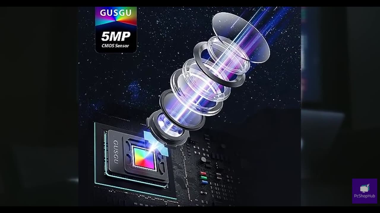 GUSGU G910 2K Quad HD Webcam for PC, with Microphone & Light & Privacy Cover, We