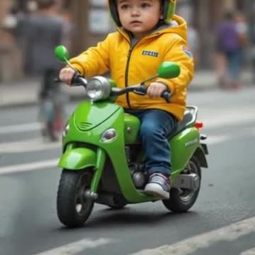 Cute Baby Rides Tricycle #viral #trending