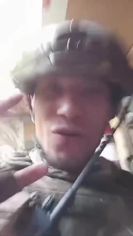 Ukrainian Soldier Celebrating After Surviving First Drone Strike