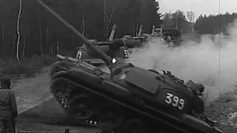 East Germany T-55 Tank Jumping