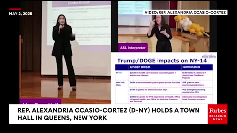 'You're Going To Have To Sit Down': AOC Deals With Interruption At Queens Town Hall