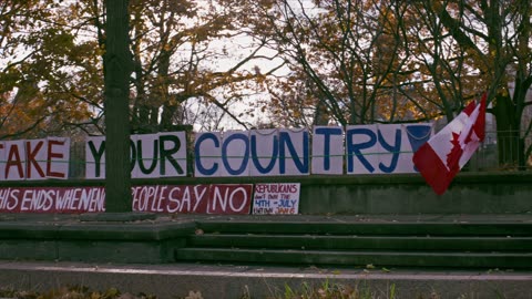 Curious anti-Trump protest Nov 22 2025 across from US Embassy Ottawa