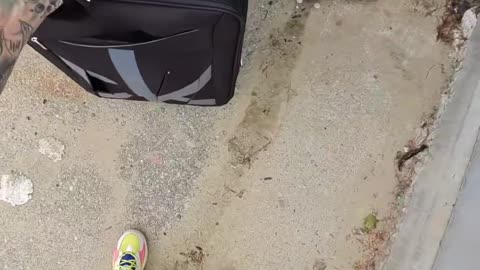 I found C.K mystery suitcases you wont believe what employees did to the Calvin Klein luggage bag!!