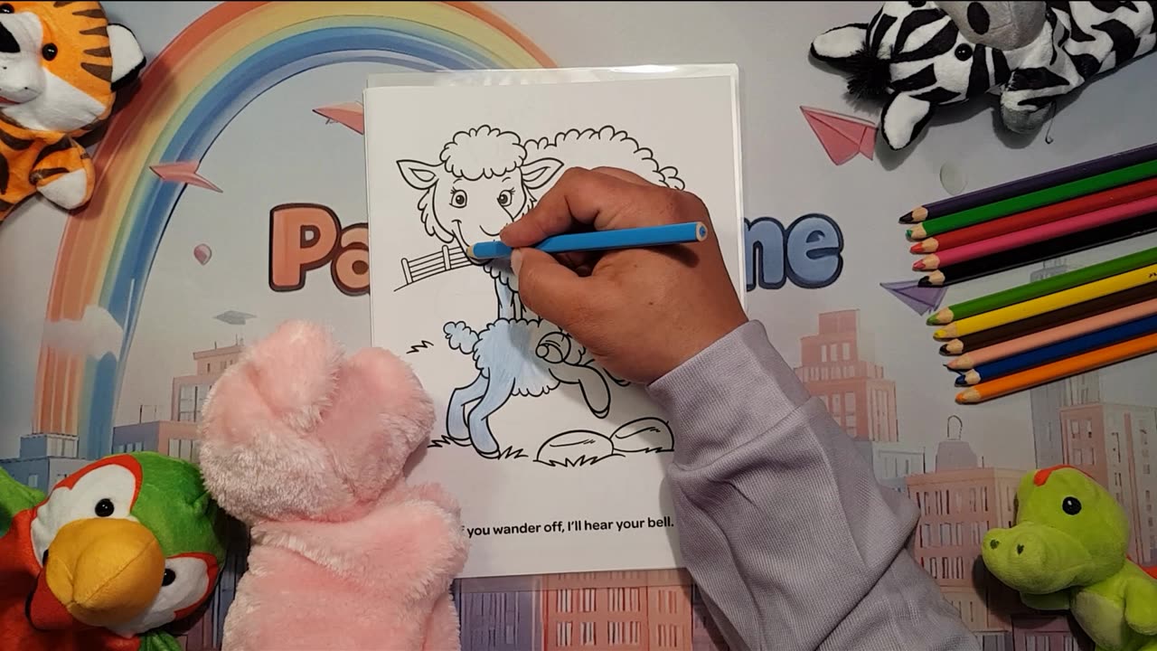 Happy coloring 🎨 Ewe with her Lamb🐑