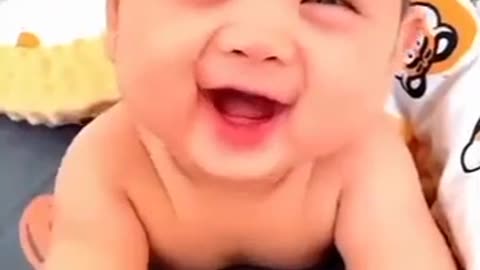 Funny baby smile