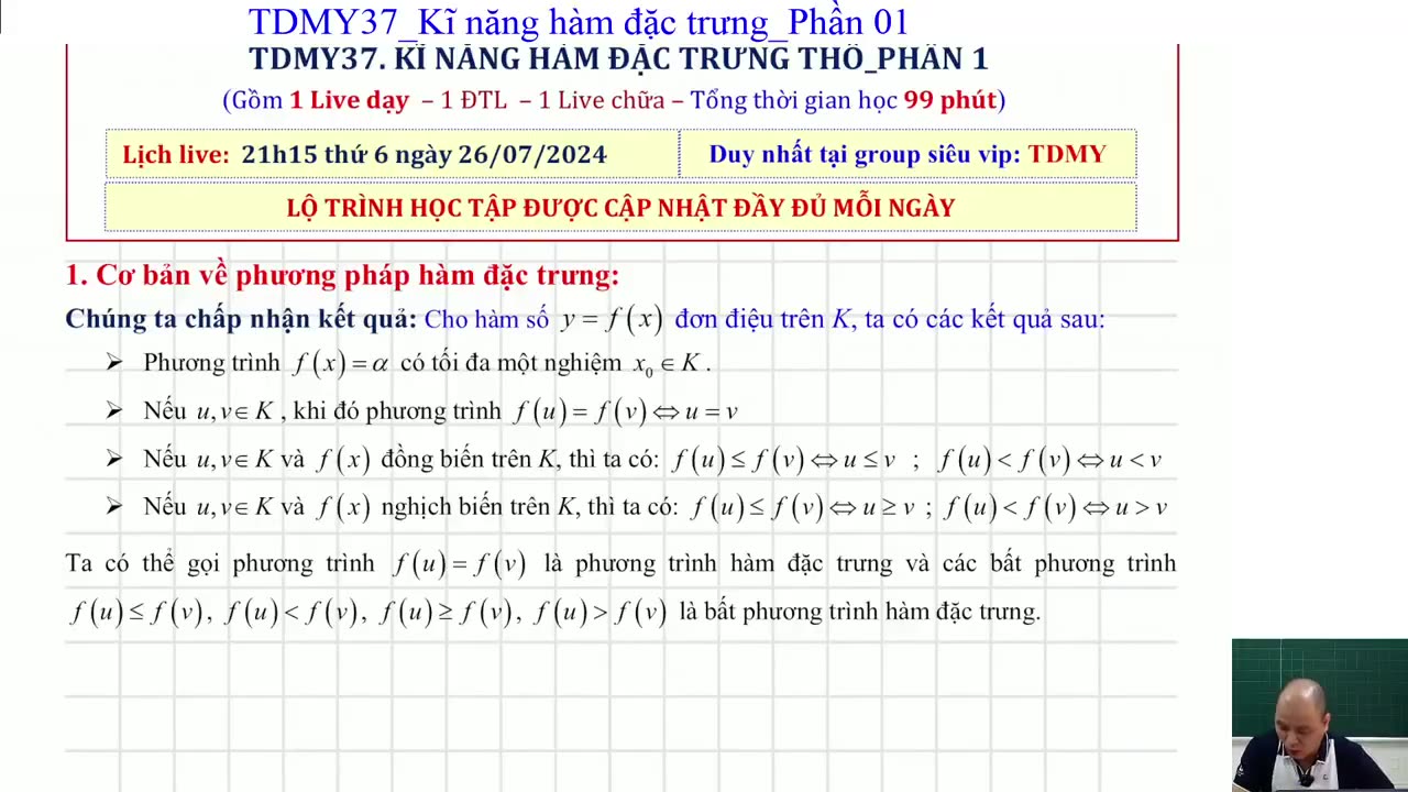 "TDM12Y04. KN hàm đặc trưng 01 "
