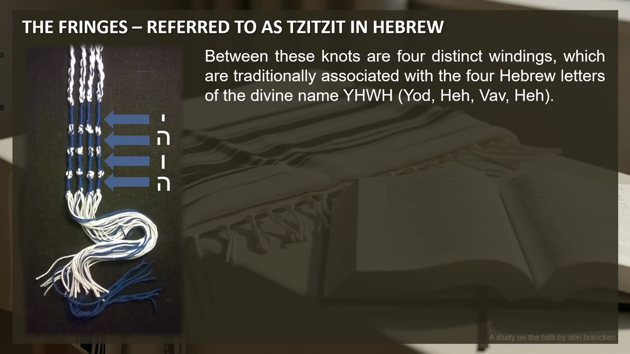 THE TALLIT (PRAYER SHAWL) PART 1 - BY ABRI BRANCKEN