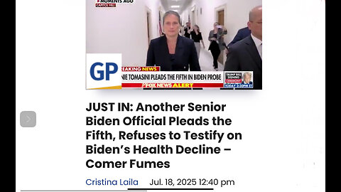 Another Senior Biden Official Pleads the Fifth, Refuses to Testify on Biden’s Health Decline