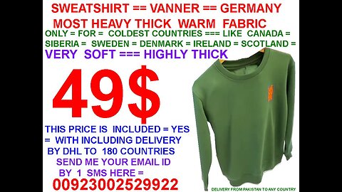 Most heavy , most thick fabric , most high heat sweatshirt 49$ trouser 49$ , VANNER GERMANY