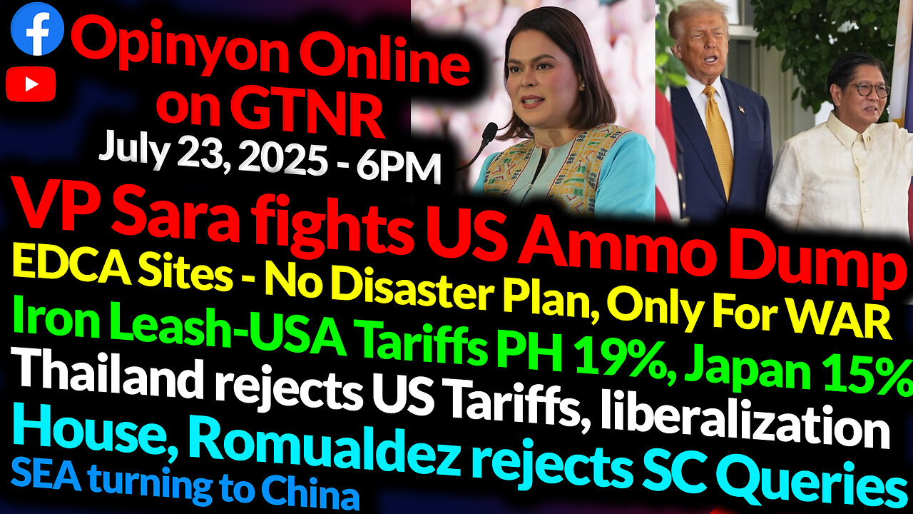 Iron Leash - US puts 19% Tariff on PH | VP Sara VS US Ammo Dump | EDCA Fail | GTNR Ka Mentong Ka Ado