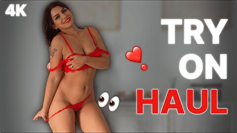 [4K] ❤️ TRY ON HAUL | Lingerie Transparente Rouge
