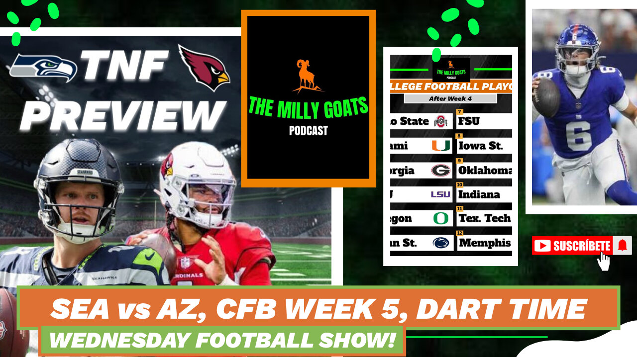 Cardinals/Seahawks TNF Preview, CFB Week 5/Top 12, & NFL Week 3 Takeaways