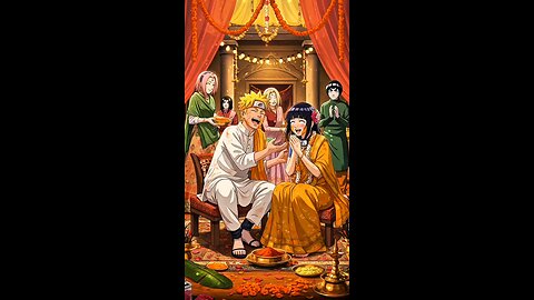 Naruto Weds Hinata in Indian Haldi Ceremony | Anime Wedding Edit | Desi Naruto Love Story 💛