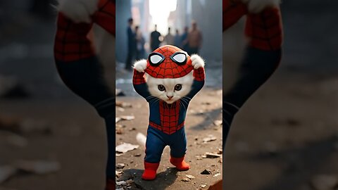The World Needed Hero, It Got spiderman | The kitten faces the dangerous robot to save the city